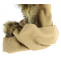 Beige fleece hood