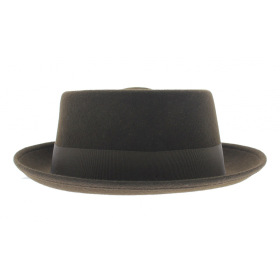 Brown porkpie hat