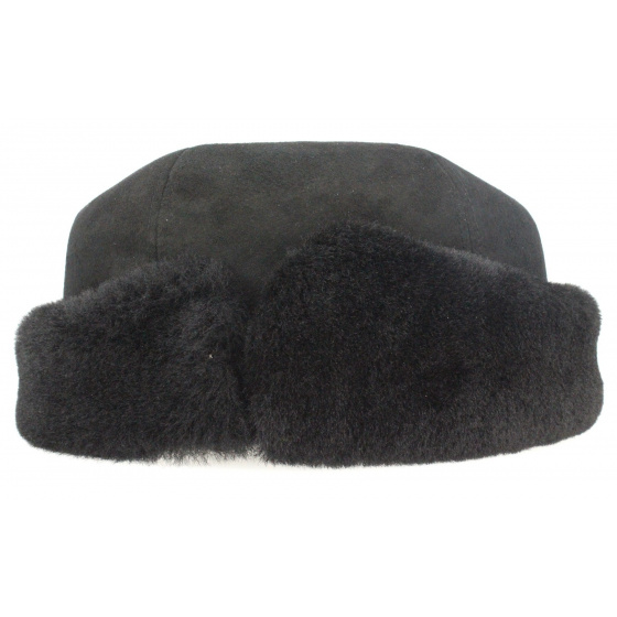 Genuine black fur man's hat