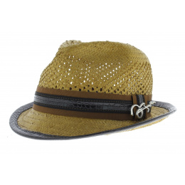 carlos Santana beige trilby hat