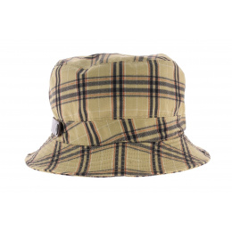 Beige checkered bob