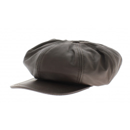 Casquette cuir montagny marron foncé