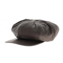 Montagny dark brown leather cap