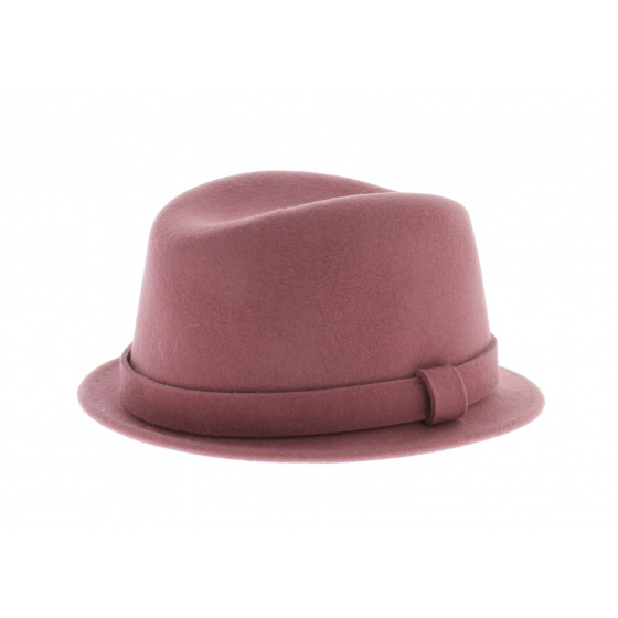 Chapeau petit bord rose