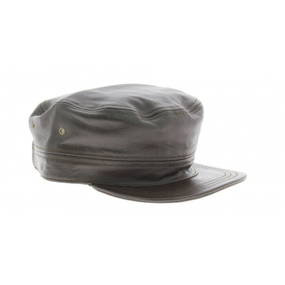 Cuban leather cap - Booster Dark brown