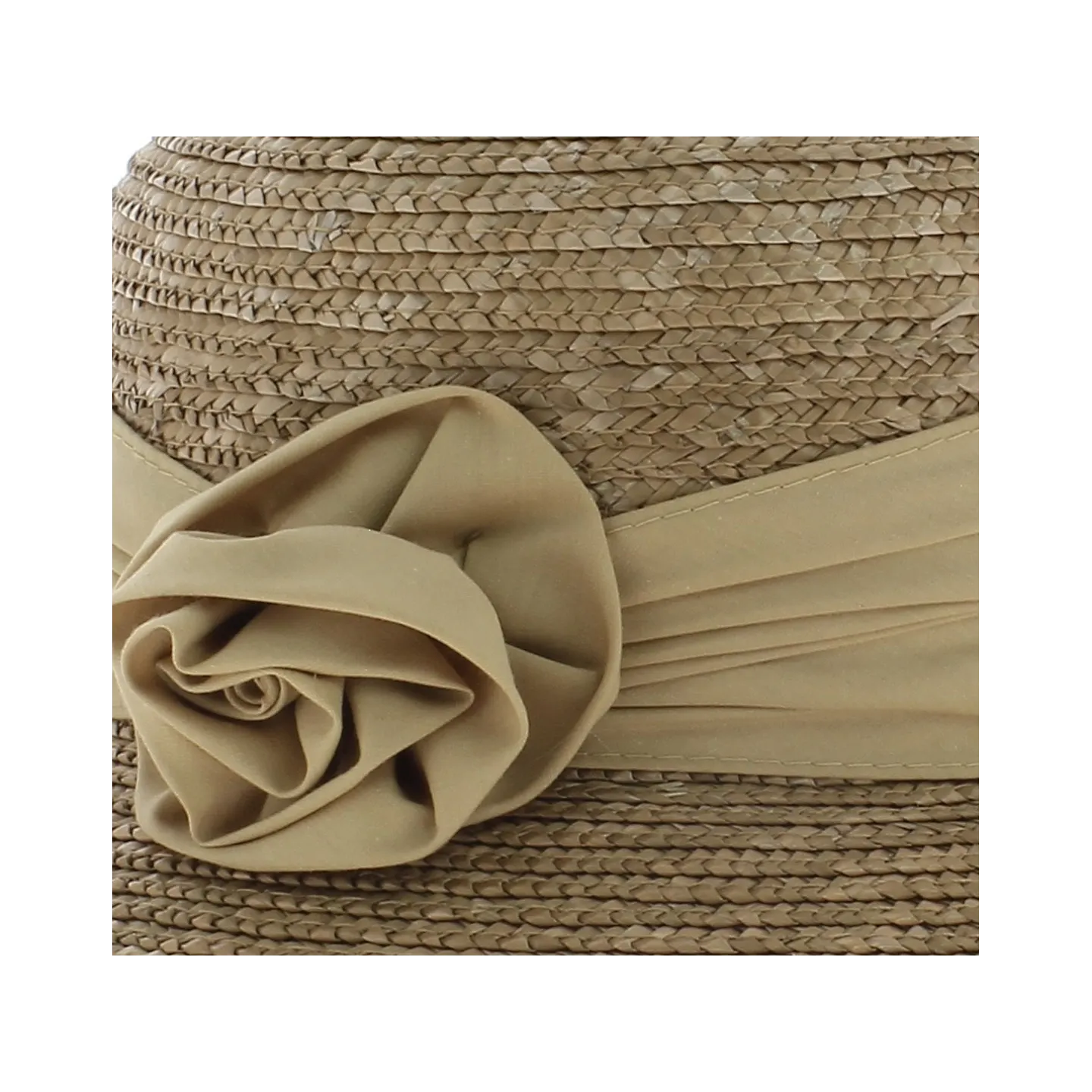 Chapeau cloche paille beige