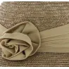 Beige straw cloche hat