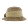 Beige straw cloche hat