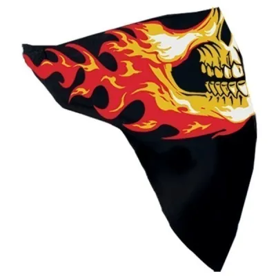 black neck warmer flame head