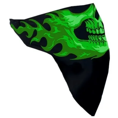 black neck warmer green head