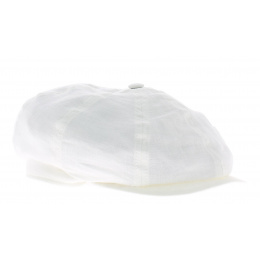 Bugatti cap in white linen