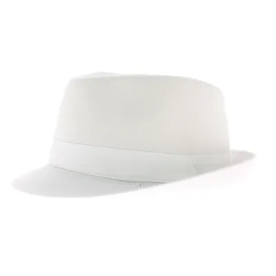 White cotton trilby hat
