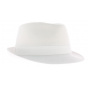 White cotton trilby hat
