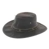 Squashy brown leather kangaroo hat