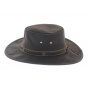 Squashy brown leather kangaroo hat