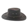 Squashy brown leather kangaroo hat