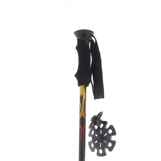 Bâton de trekking noir flamme rouge   Bâton de trekking noir flamme rouge