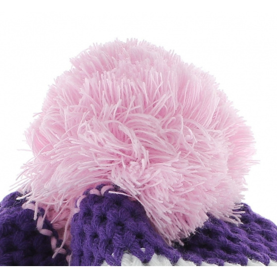 Bonnet Le Drapo Blanc-Violet-Rose Bonnet Le Drapo Blanc-Violet-Rose