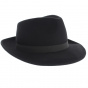 Gabin Black Wool Felt Fedora Hat - Traclet