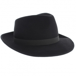 Chapeau Fedora Feutre Laine Noir- Traclet