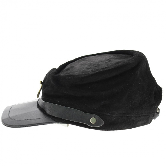 Casquette nordiste cuir noir 