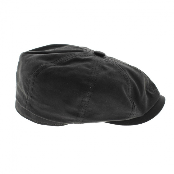 Casquette Noire Hatteras Cotton Imperméable Stetson