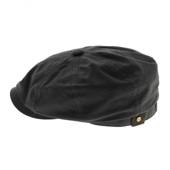 Casquette Noire Hatteras Cotton Imperméable Stetson