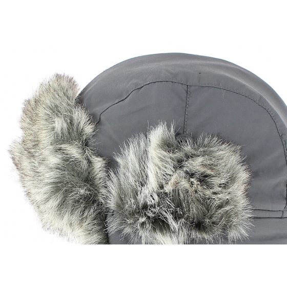 Children's anthracite faux fur trapper hat