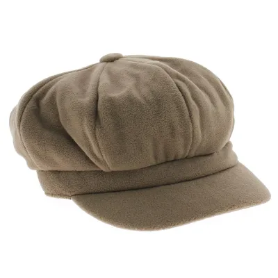 Beige fleece newsboy cap Reference: 1204 | Chapellerie Traclet