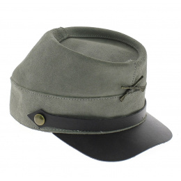 Grey leather southern cap