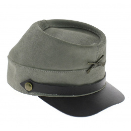 Gray leather southern cap