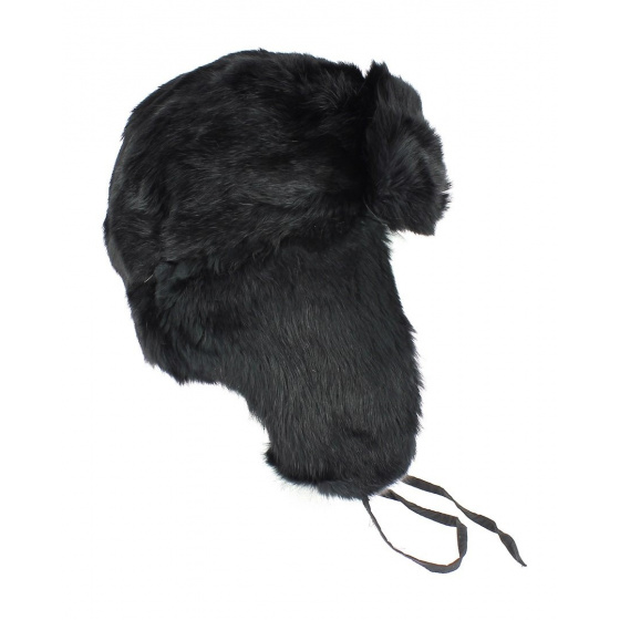 Chapka - Black rabbit Ushanka