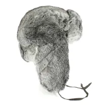 Rabbit Fur Ushanka Hat - Traclet - Mouse Grey Reference: 612 | Traclet Millinery