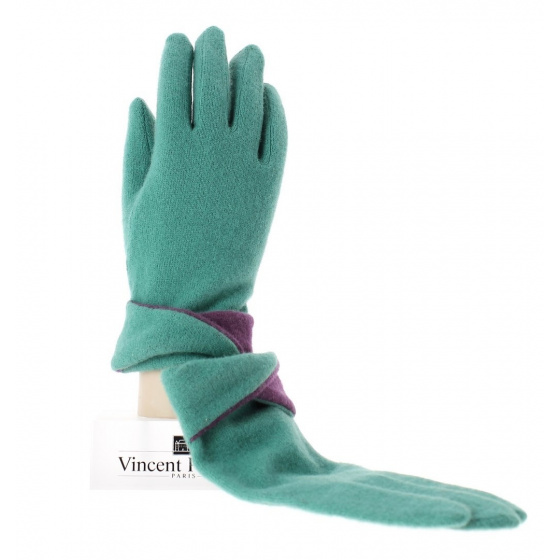 Two-tone gloves - green/plum Two-tone gloves - green/plum
