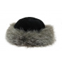 Gray fox fur hat