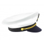 White Cotton Commodore Sailor Cap - Traclet