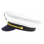 White Cotton Commodore Sailor Cap - Traclet