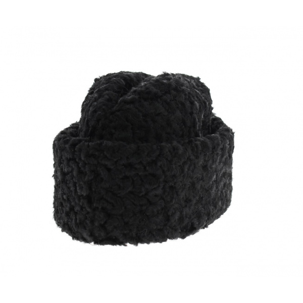 Toque Tambourin Rétro En Astrakan Noir - Taille Unique - Fabriquée En France - Occasion
