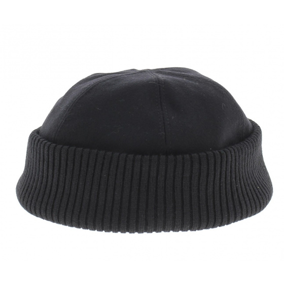 Black wool docker beanie - Traclet