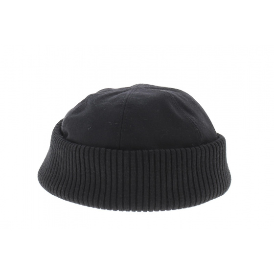 Black wool docker beanie - Traclet