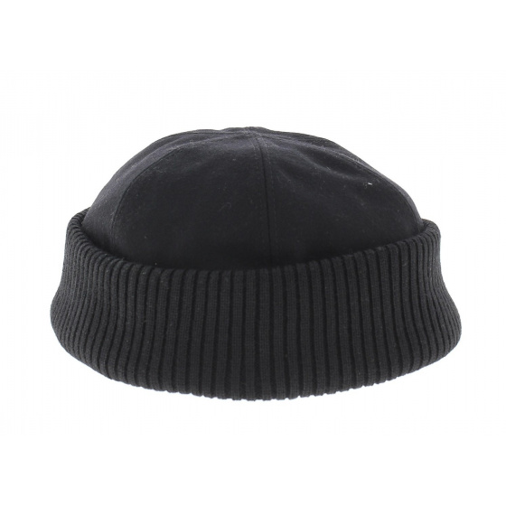 Black wool docker beanie - Traclet