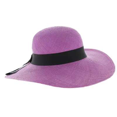 capeline panama violet - chapeau panama femme - achat chapeau panama Reference : 4492 | Chapellerie Traclet