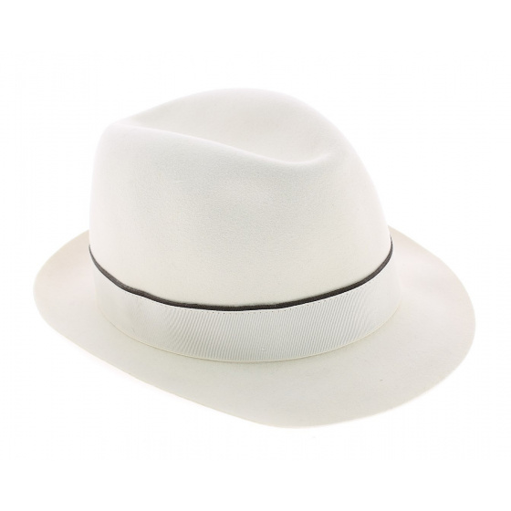 White Borsalino fur felt Trilby hat