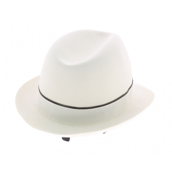Chapeau Trilby feutre poil Borsalino blanc