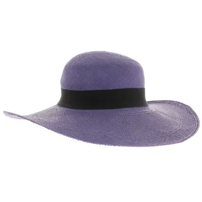 Blue Panama wide-brimmed hat - buy women's Panama hat Reference: 4495 | Chapellerie Traclet