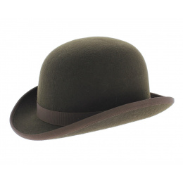 Brown Coffee Felt Bowler Hat - Traclet