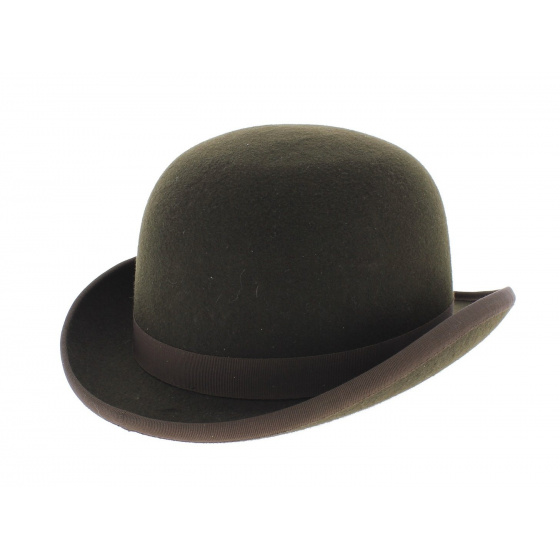 Chapeau Melon Feutre laine Marron Café - Traclet - made in france