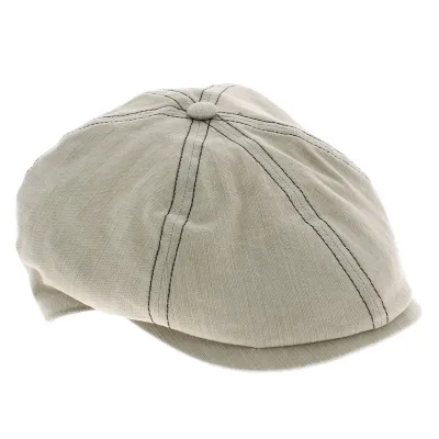 Casquette Bazine d'été - 6 cotes coton beige Reference : 4555 | Chapellerie Traclet