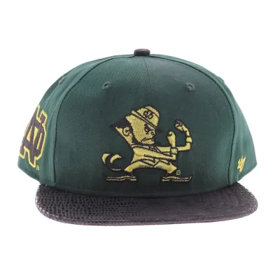Notre Dame Standalon Green Strapback Cap - 47 Brand Reference: 4570 | Traclet Hat Shop