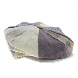 Irish 8-Panel Omagh Cap Patchwork Linen